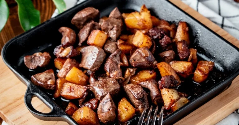 steak bites and potatoes