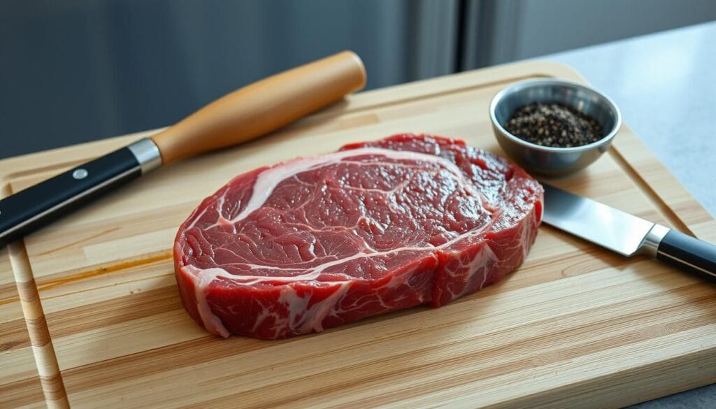 Beef rib steak bone